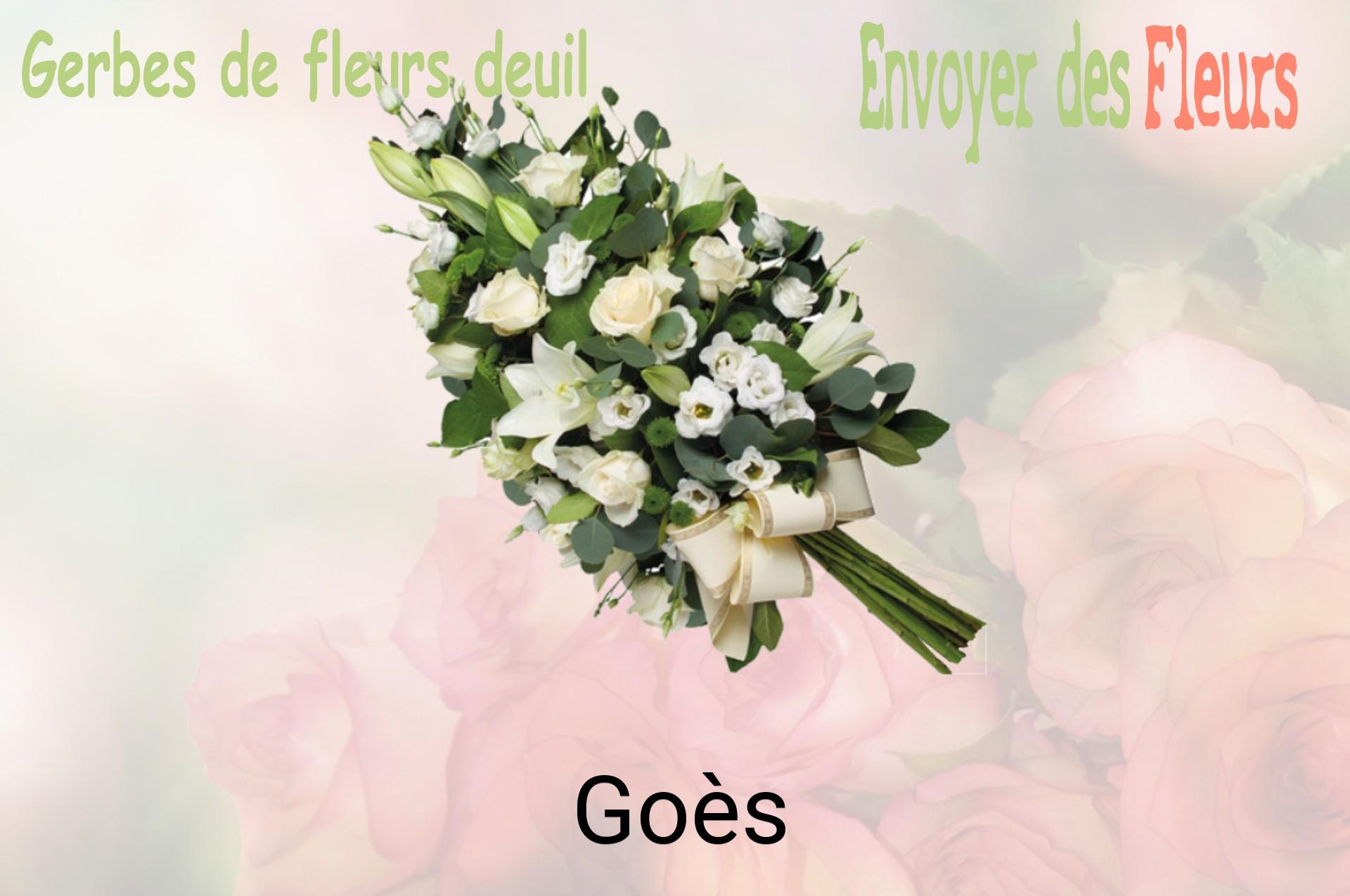 Gerbe de fleurs de deuil livrée à Goès